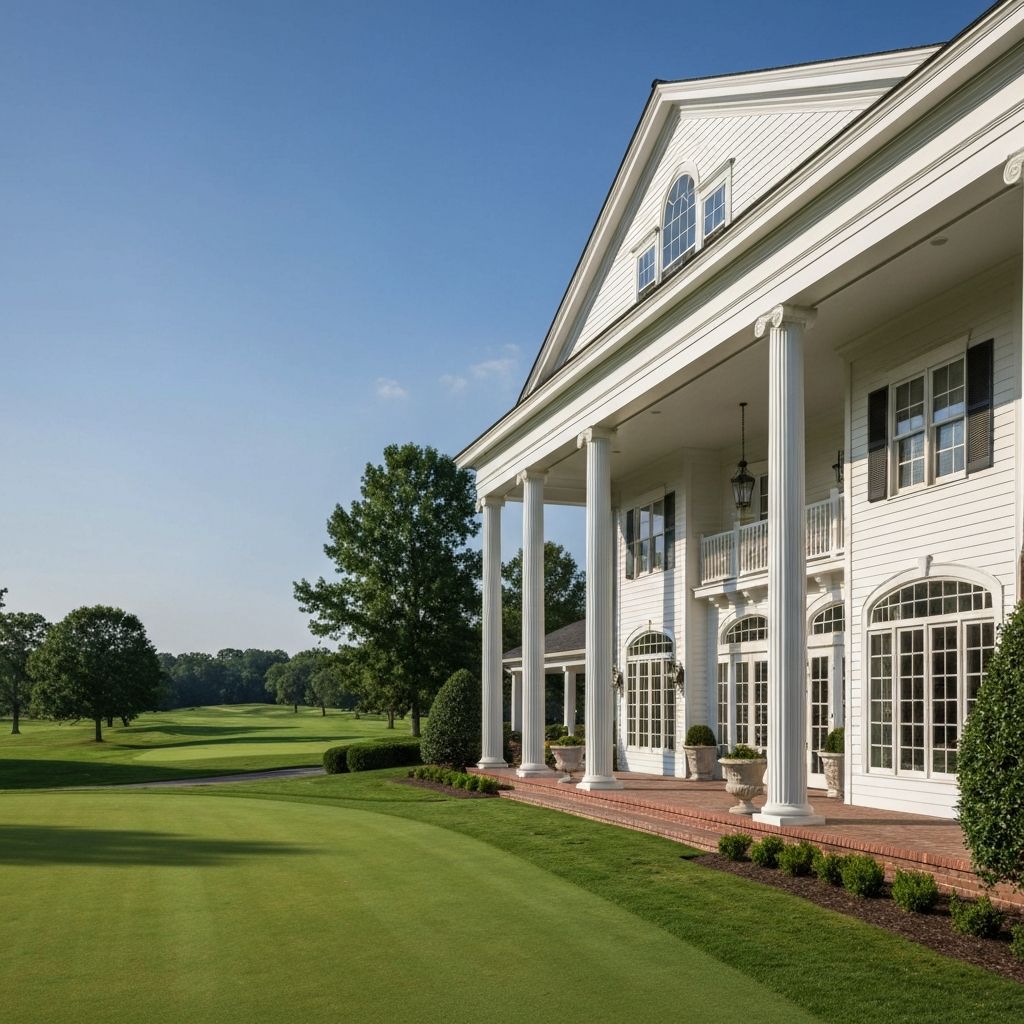 Traditional golf clubhouse